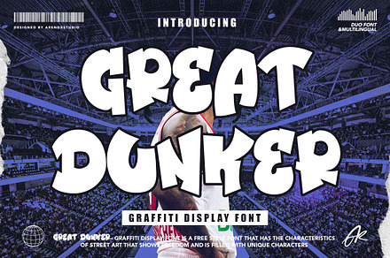 Great Dunker Graffiti Font, a Font by Arendxstudio