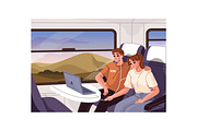 People travel by train set, a Person Illustration by PaperTrident (Thumbnail 3 of 6)