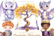 Watercolor Lavender Legends Clipart, an Illustration by SparkyDesignsUS (Thumbnail 1 of 9)