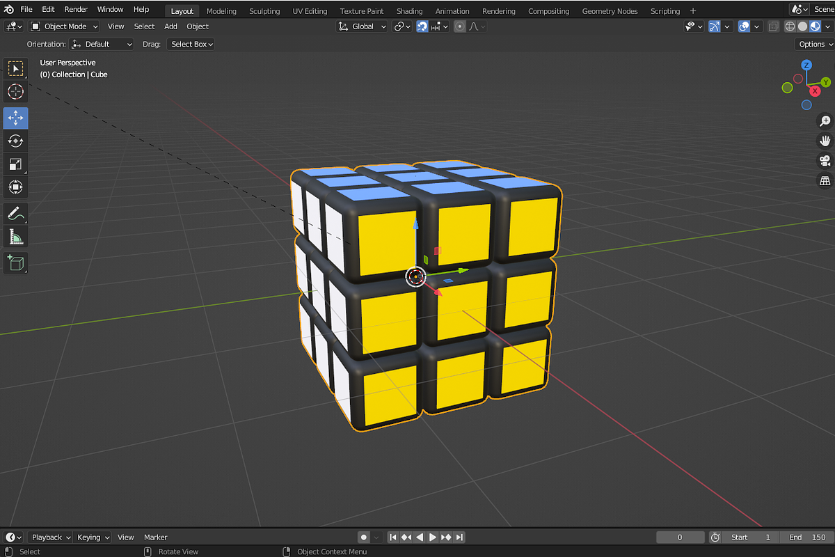 Rubik Cube 3D with 360 Animation, an Object 3D Model by muttstudio (Photo 5 of 6)