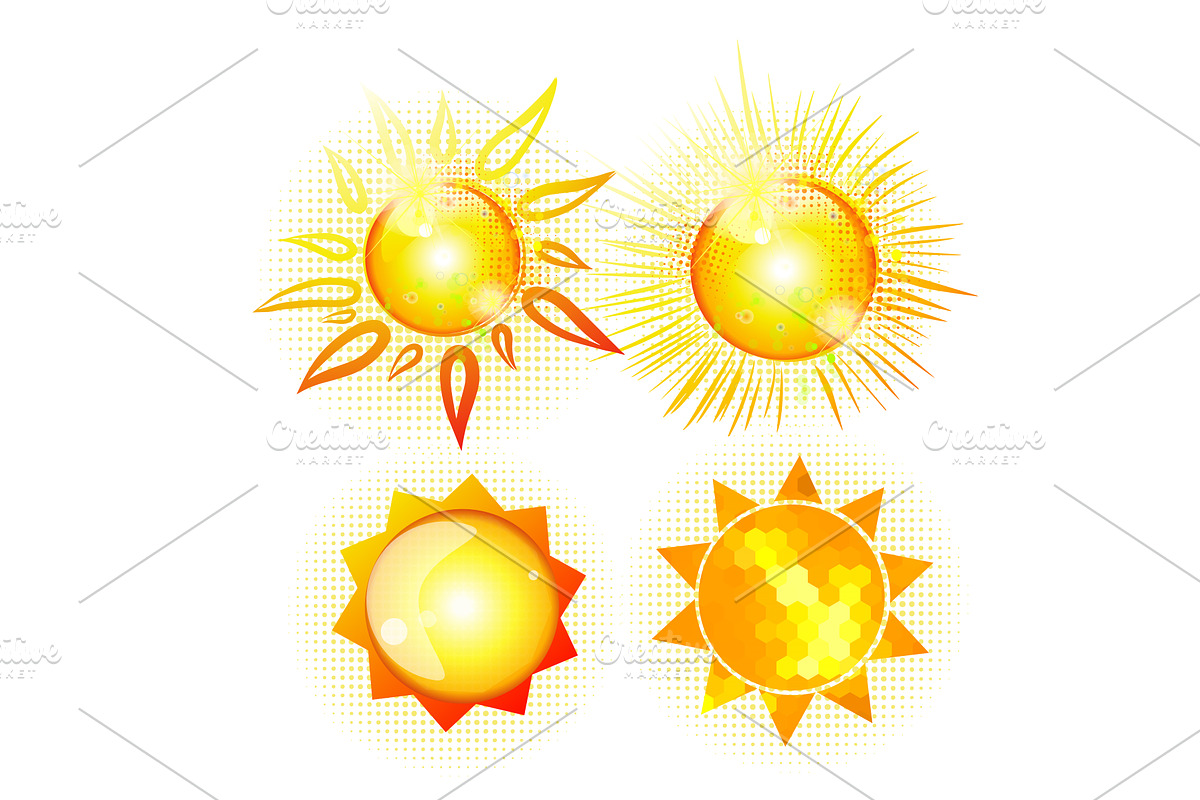 The sun brilliant objects are, an Object Illustration by Nenahliadava Design