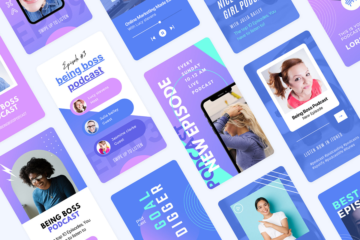 Podcast Instagram Stories Canva, a Social Media Template by Crevo Studio (Photo 5 of 10)