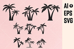 Palm Trees Vector, Palm Eps, Svg, Ai