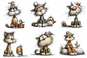 Cat And Bird Christmas Clipart, an Illustration by Daily.Designs (Thumbnail 3 of 5)