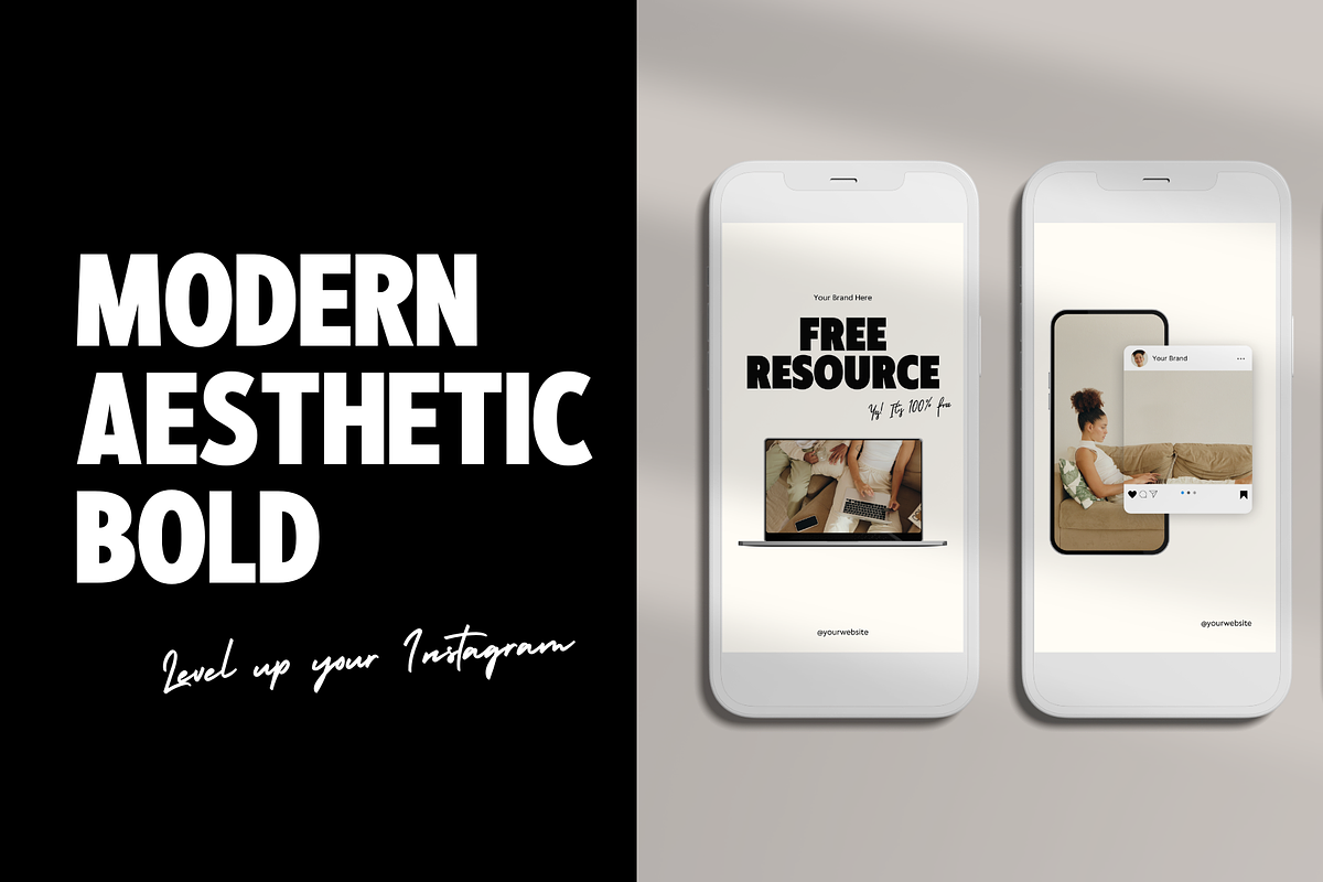 50 Modern Canva Instagram Templates, a Social Media Template by So Swell Studio (Photo 3 of 14)