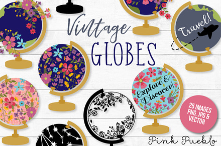 Vintage Globe Clipart and Vectors