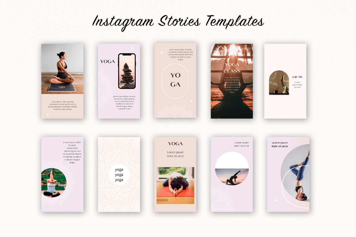 Instagram Yoga Templates Canva, a Social Media Template by SvetaArtStore