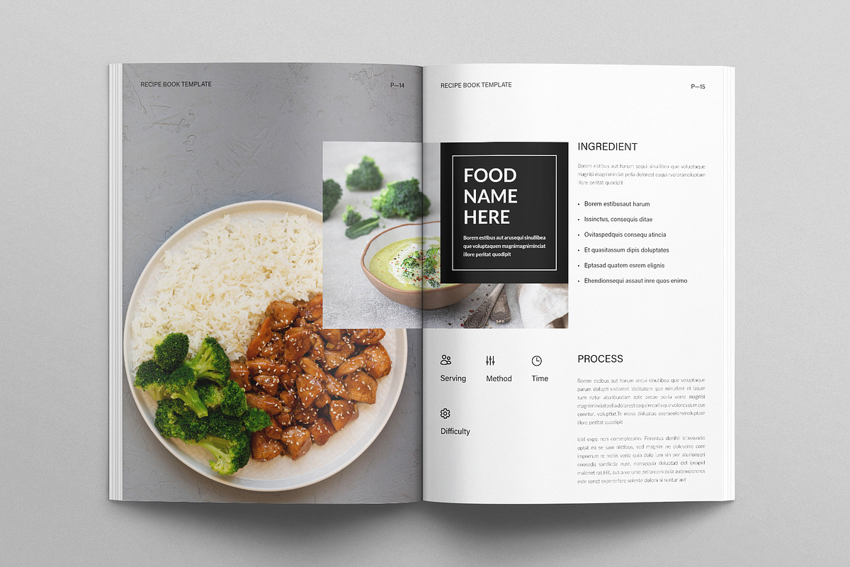 Recipe Cookbook Template, a Brochure Template by E-Type (Photo 6 of 8)