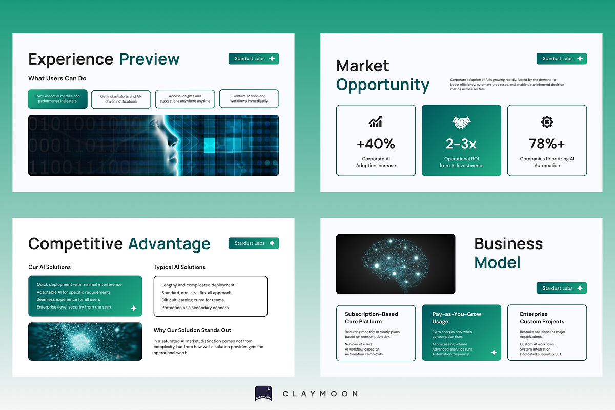 AI Project Proposal Pitch Deck, a Presentation Template by Claymoon Lab (Photo 5 of 7)