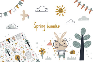 Cute Spring Bunnies Clipart