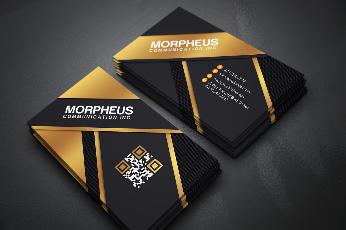 Gold Angle Business Cards, a Business Card Template by Genereux Art (Photo 4 of 4)