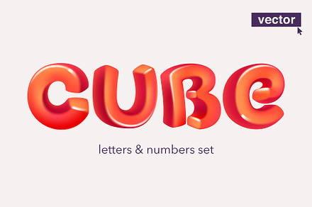 Cartoon cubic style alphabet, a Symbol Font by kaer_shop