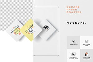 Square Coaster Mockups