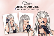 Vector Silver Hair Girl, a Person Illustration by Iryna Denysova (Thumbnail 1 of 4)