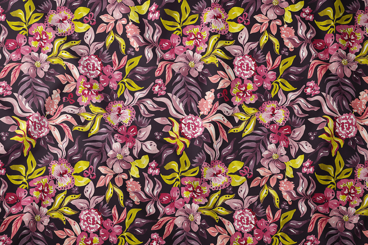 Fantasy flowers seamless pattern, a Pattern Graphic by SirenaArt (Photo 9 of 17)