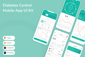 Diabetes Control Mobile App UI Kit