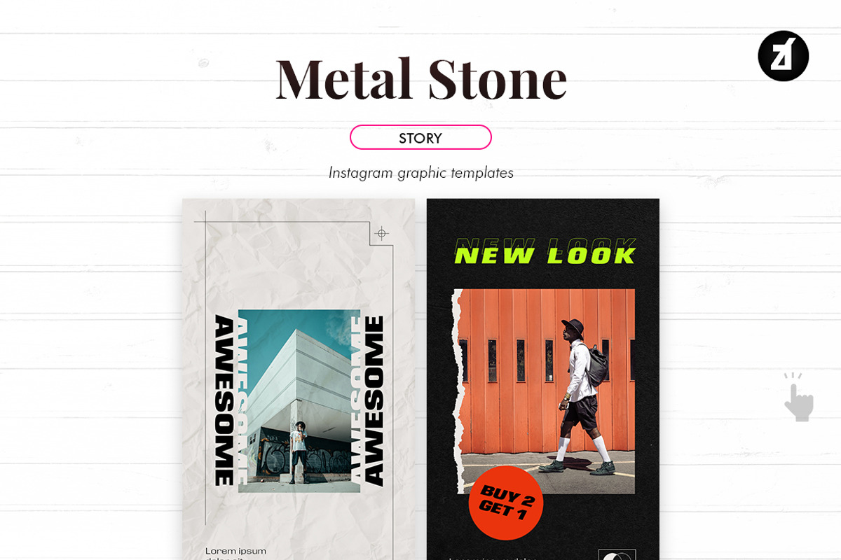 Metal stone social media graphic, a Social Media Template by Chanut is industries (Photo 7 of 11)