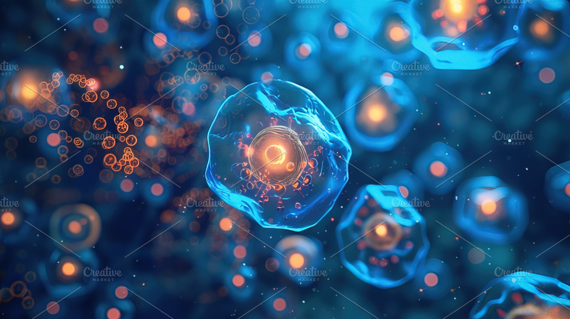 Abstract Cells in Blue Light, a Health & Medical Photo by Ales Munt