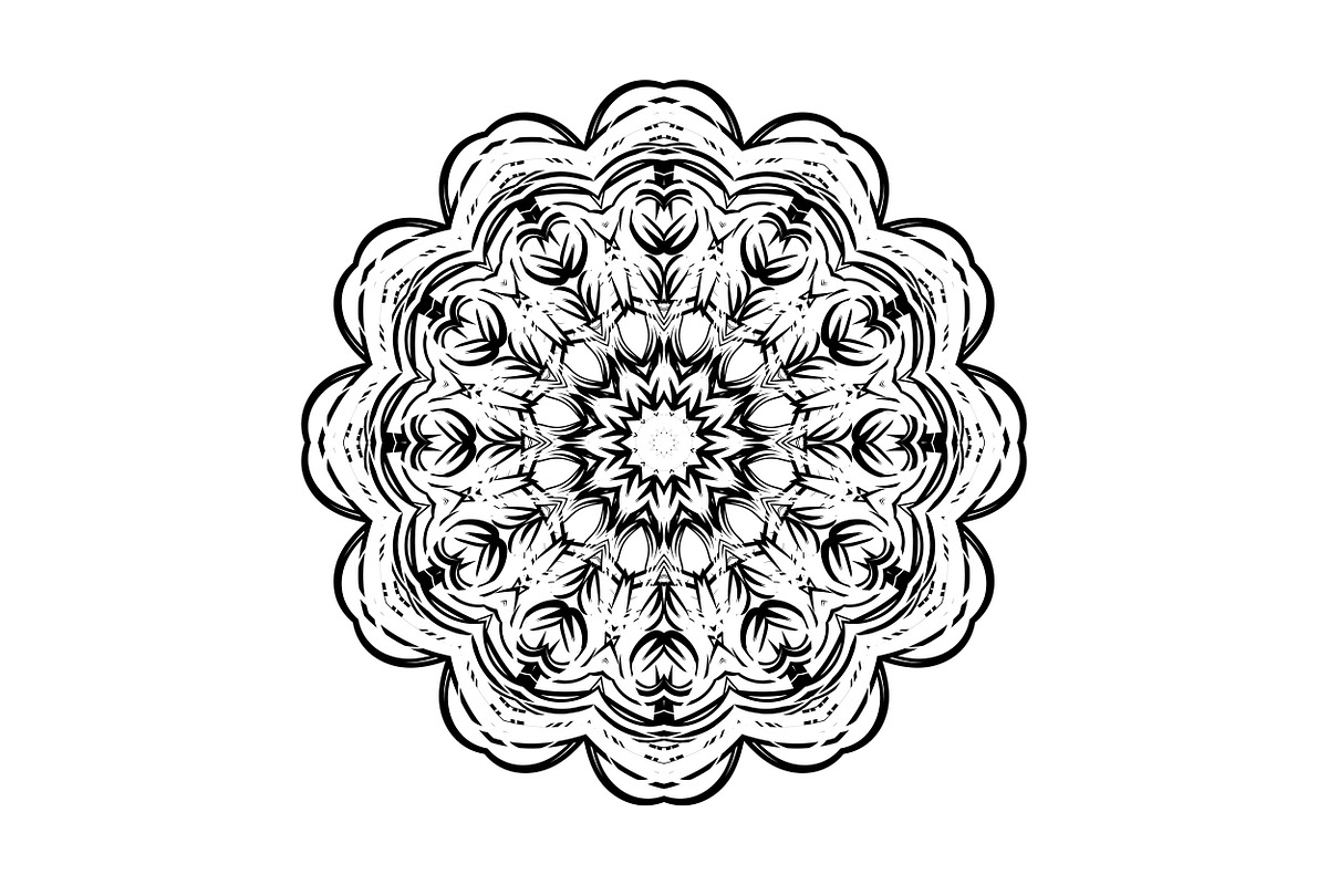 Ornamental Black White Mandala Pack, a Decorative Illustration by NJ Himel (Photo 95 of 103)