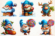 Funny Christmas Gnome Clipart Bundle, an Illustration by DreamCafeArt (Thumbnail 3 of 6)