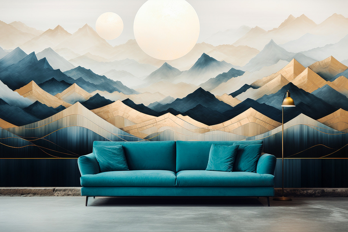 Geometric mountain landscape., a Wallpaper Graphic by O m N i  Studio (Photo 12 of 15)