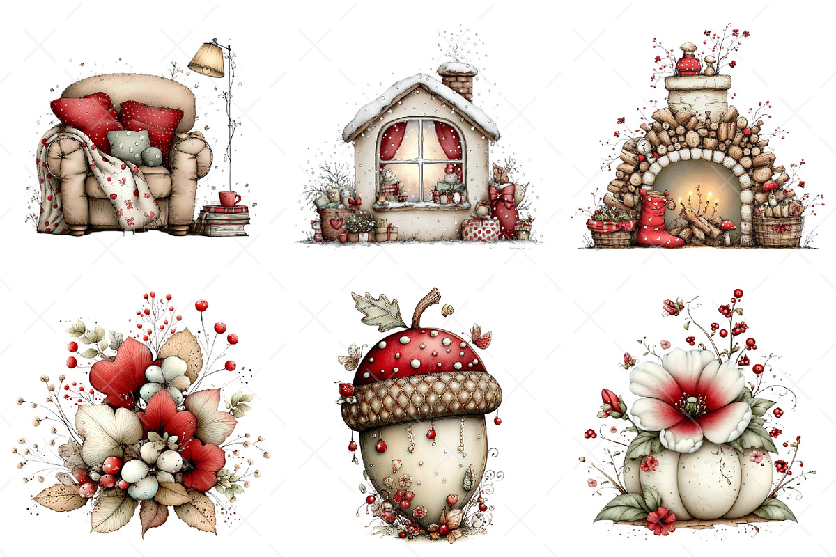 Watercolor Cozy Season Clipart Png, an Illustration by Craft Nest (Photo 10 of 10)