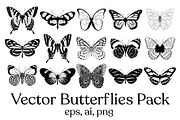 Vector Butterflies Pack, a Decorative Illustration by Andres M Rodriguez (Thumbnail 2 of 2)