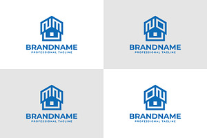 Letters NM MN NO ON Home Roof Logo, a Branding & Logo Template by Pray Art Design Studio