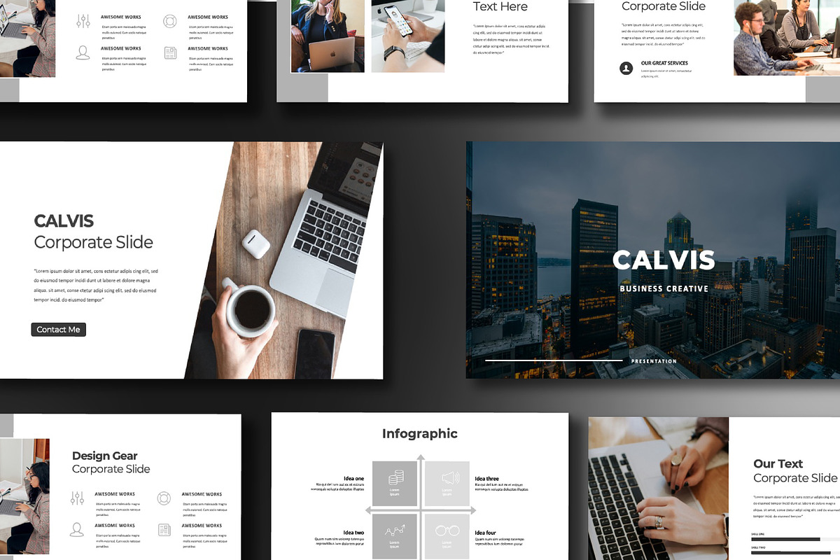 Calvis Creative Keynote Template, a Presentation Template by Overcloud (Photo 1 of 4)