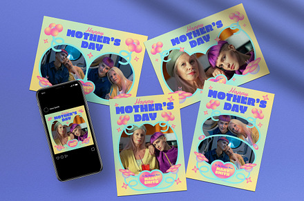 Pastel Y2K Mother's Day Photobooth, a Card Template by graphicook