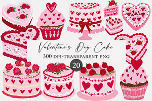 Valentine's Day Cake clipart, an Illustration by Designworld