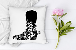 Cowboy Floral Boot SVG, Cowgirl SVG.