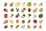 Fruits & vegetables. Food icons set, a Food Illustration by Good Studio (Thumbnail 2 of 4)