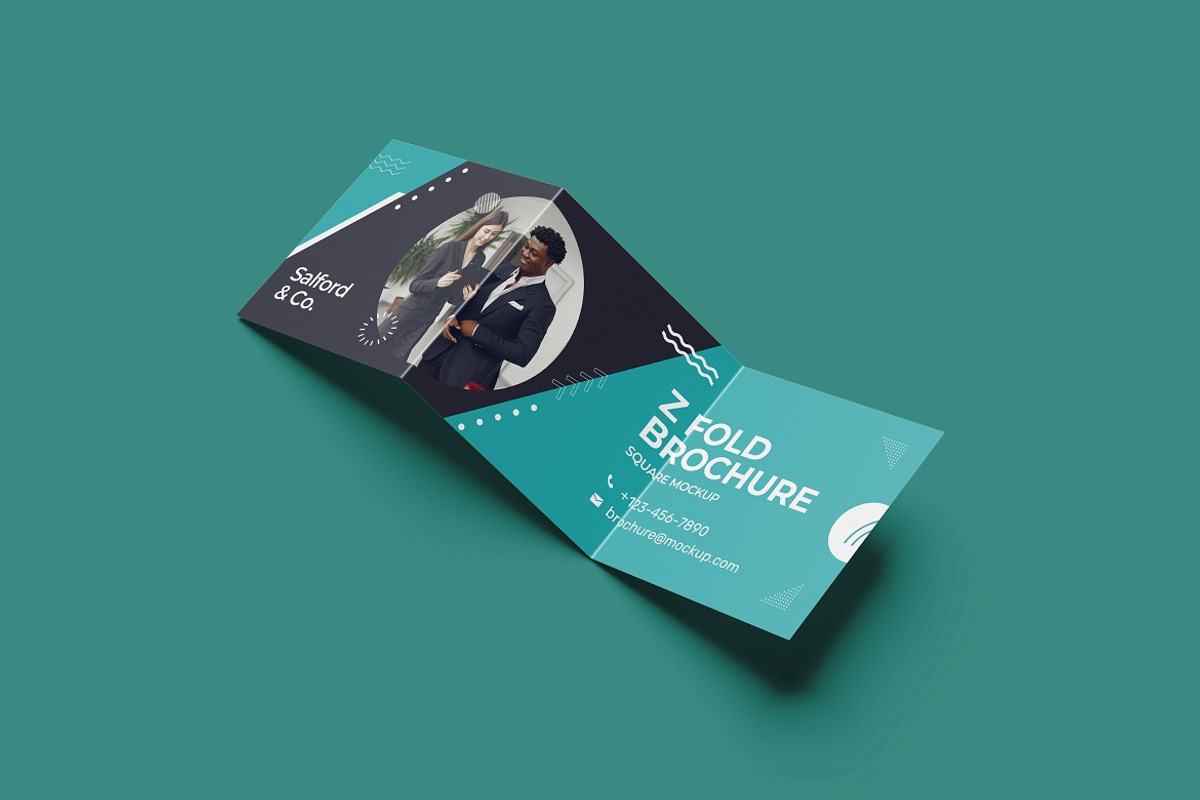 Square Z Fold Brochure Mockup, an Advertising Mockup by YurnalisPerix (Photo 2 of 5)