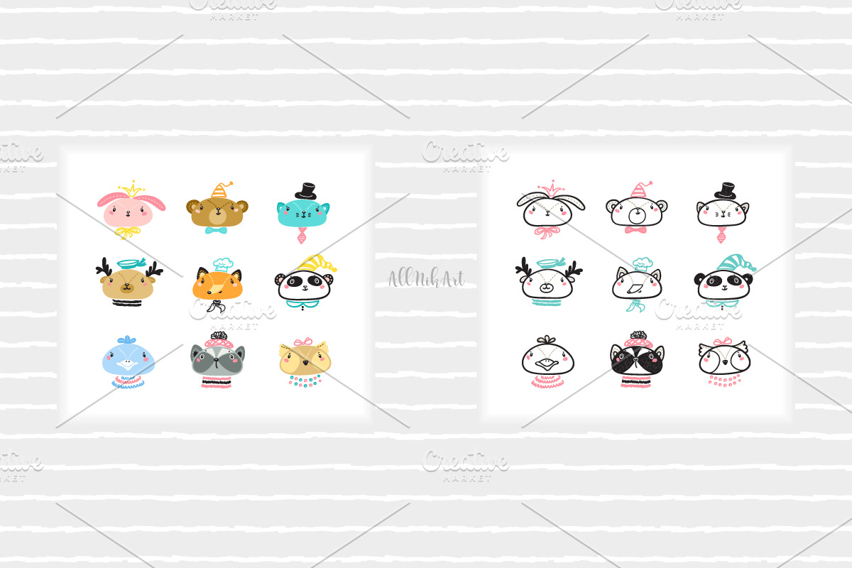 Cute Animal Illustrations & Patterns, a Pattern Graphic by AllNikArt (Photo 9 of 15)