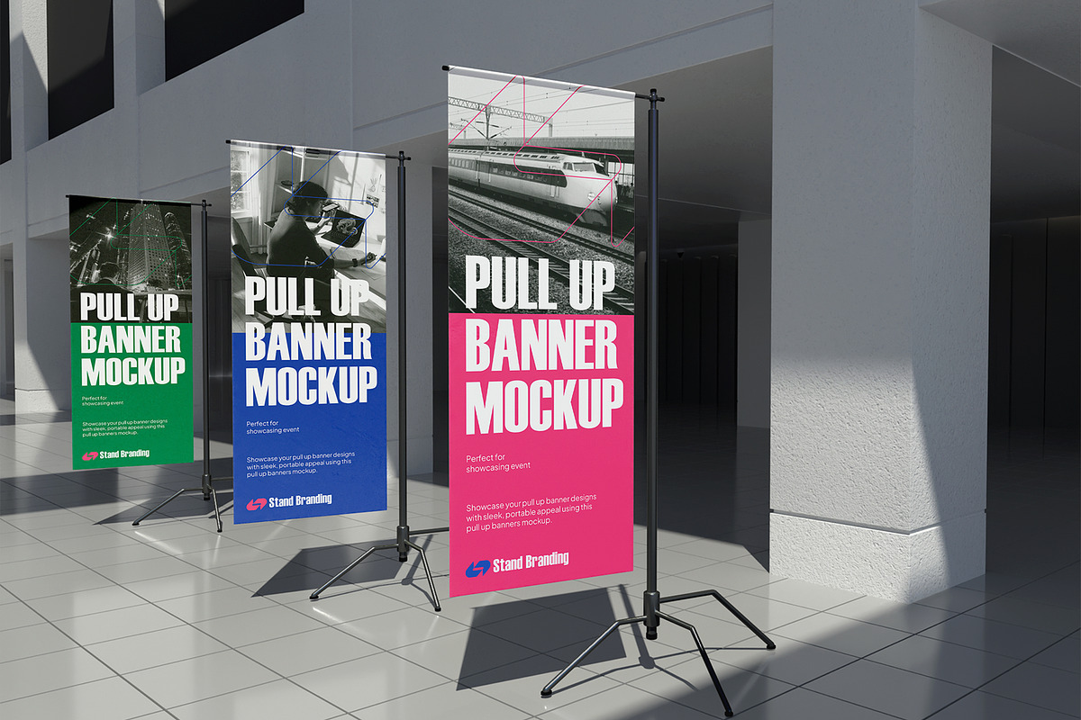 Pull Up Banners Mockup, an Advertising Mockup by Permadi Creative (Photo 3 of 5)