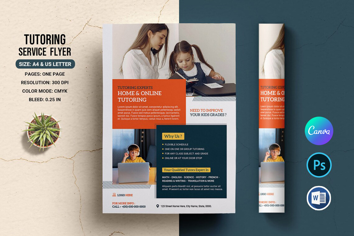 Tutoring Service Flyer, a Flyer Template by retrographix (Photo 1 of 5)