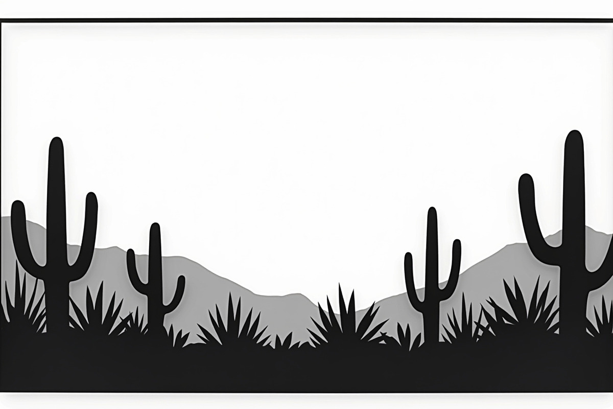 Cactus Desert Landscape Silhouette, an Illustration by abu67222 (Photo 11 of 15)