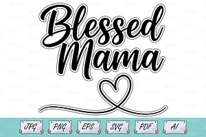 Blessed Mama Shirt T-Shirt Design, an Object Illustration by Ghagra