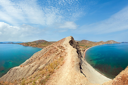 Summer rocky coastline and camping on sandy beach (Tihaja Bay (K, a Nature Photo by YuriyB