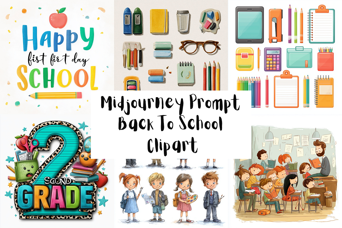 Prompt Back To School Clipart, a Decorative Illustration by Creative design (Photo 1 of 7)