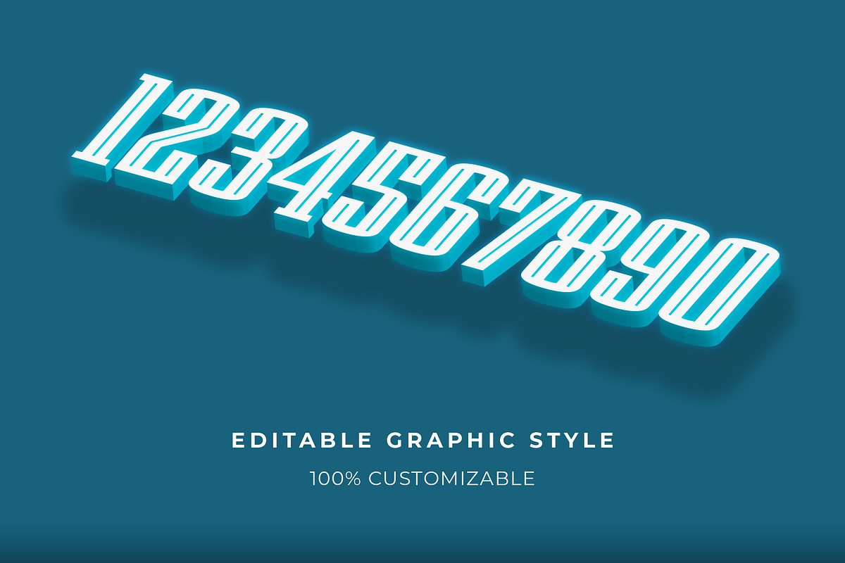 Geometric Isometric 3D Text Effect preview 2