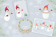 The Snowmen- winter watercolors, an Illustration by Watercolor Nomads (Thumbnail 2 of 6)