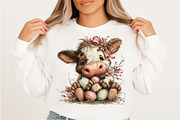 Whimsical Easter Cow Clipart Png, an Illustration by Craft Nest (Thumbnail 7 of 11)