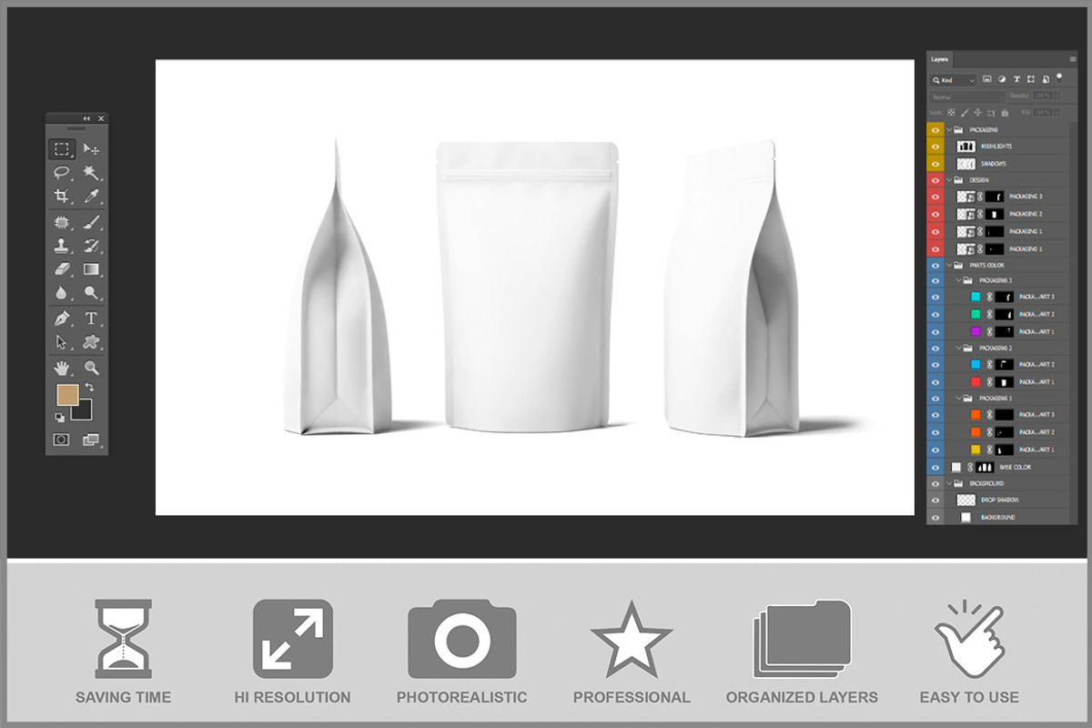 Stand up Pouch Packaging Mockup PSD, a Packaging Mockup by Bruno's Shop (Photo 3 of 4)