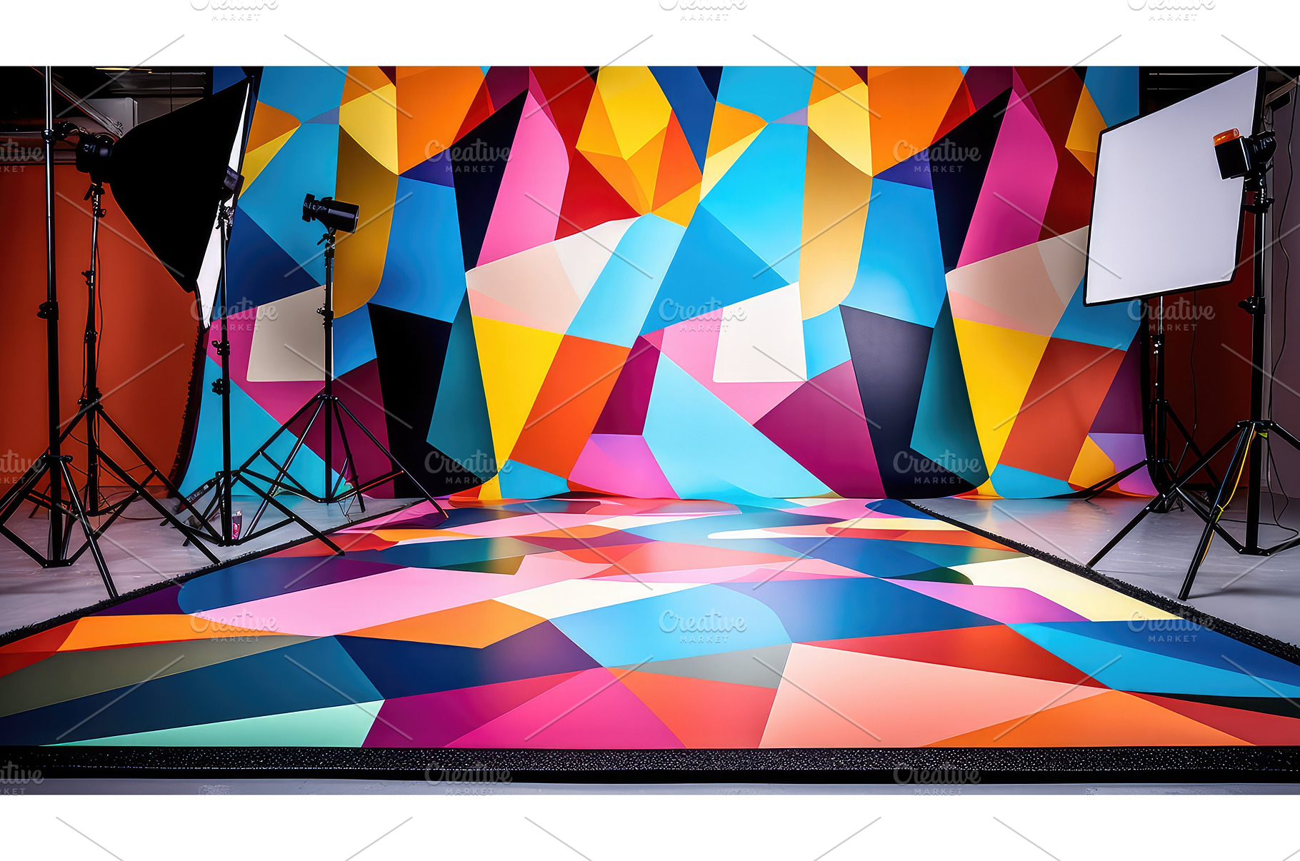color floor studio background ai, an Abstract Photo by pikepicture