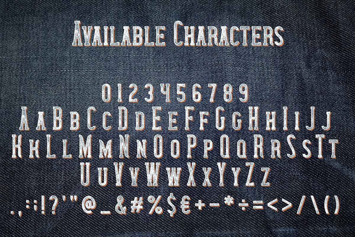 Wanted Denim layered font preview 2