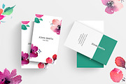 Watercolor Floral Business Card, a Business Card Template by RCDesigns (Thumbnail 2 of 2)