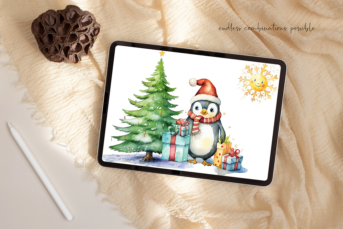Christmas Animals: Penguins, a Seasonal Illustration by Dazzling Art Boutique (Photo 10 of 15)