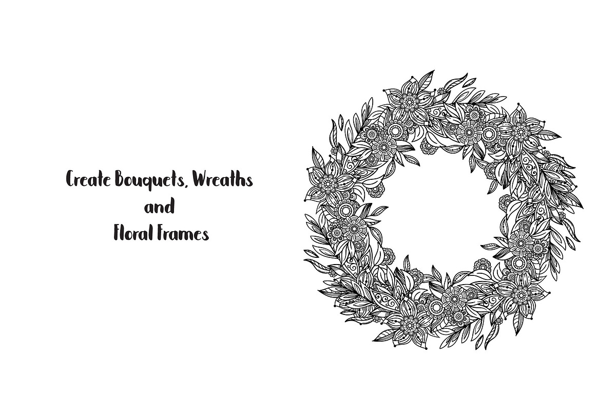 Floral Doodles Collection, a Decorative Illustration by Elinorka (Photo 11 of 14)